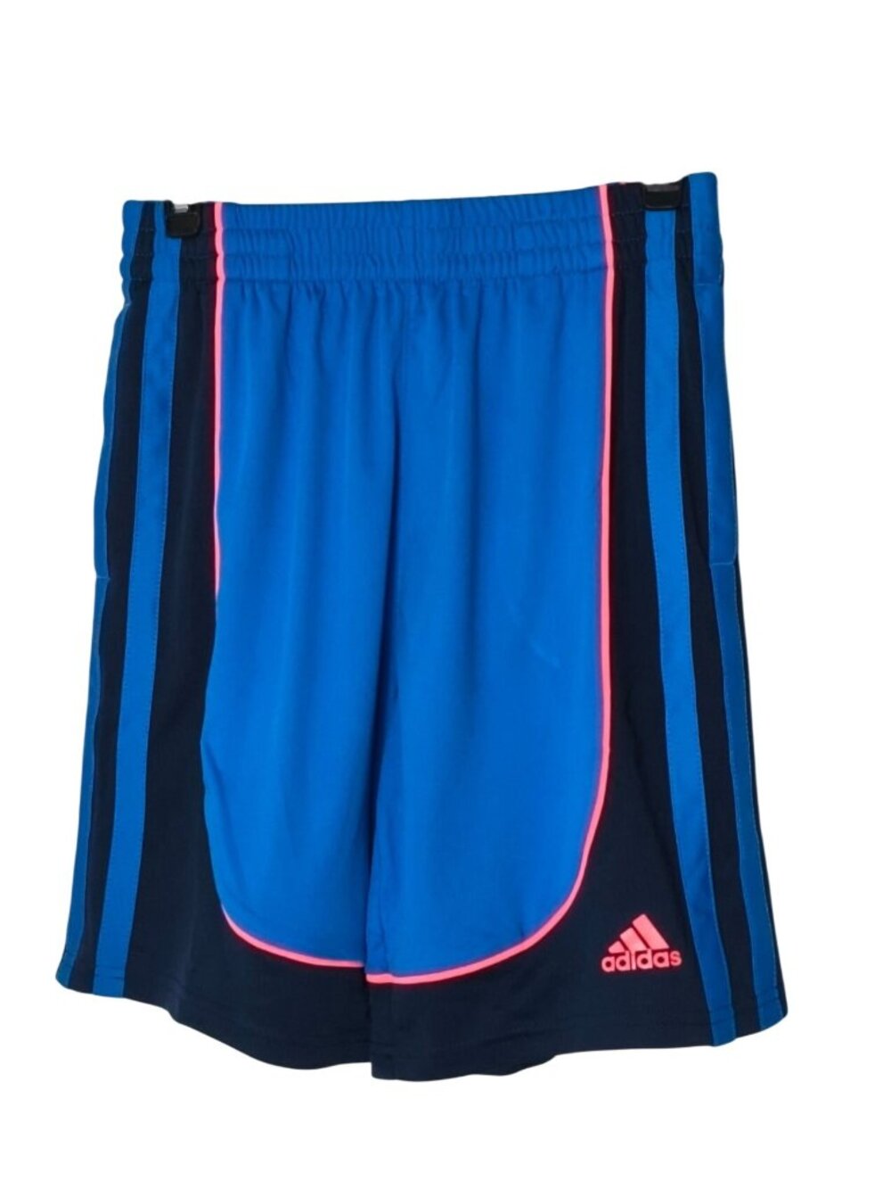 Adidas Boys Lg Aeroready Athletic Shorts Blue Navy Basketball Pkts 14/16 Sporty